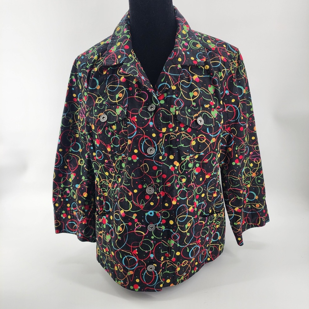Christopher‎ & Banks Multicolor Geometric Print Jacket Women's Size M Stretch